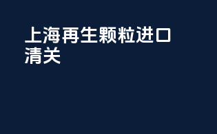 上海再生颗粒进口清关