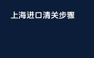 上海进口清关步骤