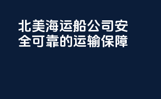北美海运船公司：安全可靠的运输保障