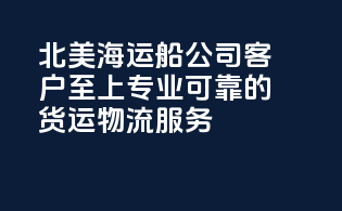 北美海运船公司：客户至上，专业可靠的货运物流服务