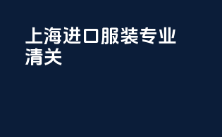 上海进口服装 专业清关