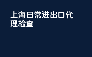 上海日常进出口代理检查