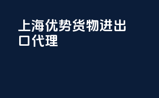 上海优势货物进出口代理