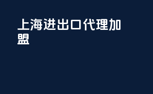 上海进出口代理加盟