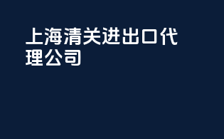 上海清关进出口代理公司