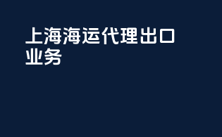 上海海运代理出口业务
