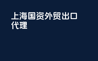 上海国资外贸出口代理