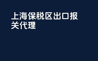 上海保税区出口报关代理