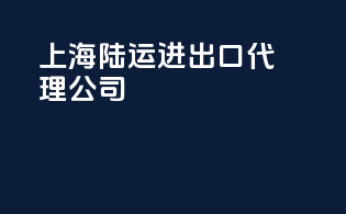 上海陆运进出口代理公司
