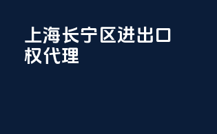 上海长宁区进出口权代理