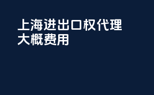 上海进出口权代理大概费用