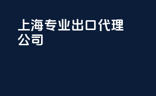 上海专业出口代理公司