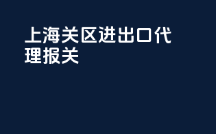 上海关区进出口代理报关