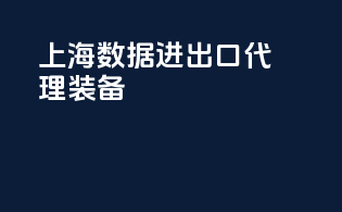 上海数据进出口代理装备