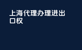 上海代理办理进出口权