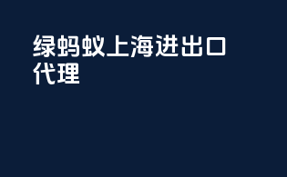 绿蚂蚁上海进出口代理