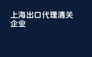 上海出口代理清关企业