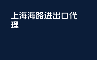 上海海路进出口代理