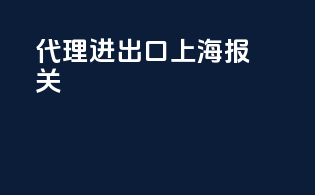 代理进出口上海报关