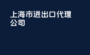 上海市进出口代理公司