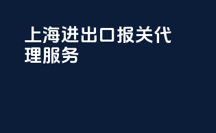 上海进出口报关代理服务