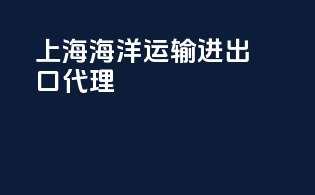 上海海洋运输进出口代理