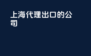 上海代理出口的公司