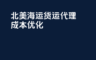 北美海运货运代理成本优化