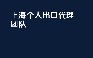 上海个人出口代理团队