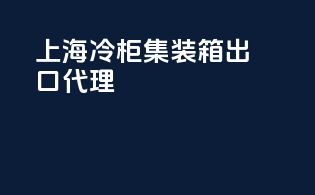 上海冷柜集装箱出口代理