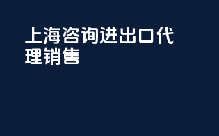 上海咨询进出口代理销售