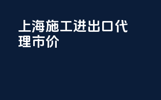 上海施工进出口代理市价