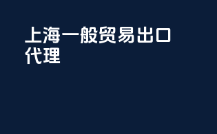 上海一般贸易出口代理
