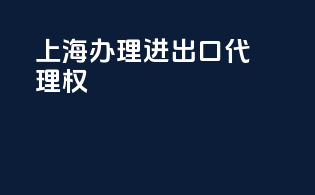 上海办理进出口代理权
