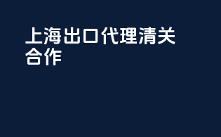 上海出口代理清关合作