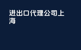 进出口代理公司上海