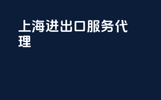 上海进出口服务代理