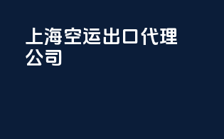 上海空运出口代理公司