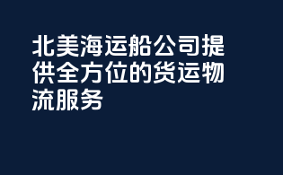 北美海运船公司：提供全方位的货运物流服务