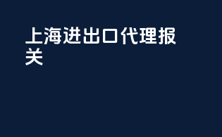 上海进出口代理报关