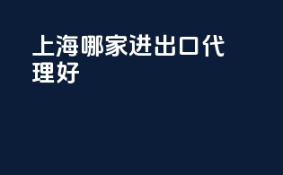 上海哪家进出口代理好