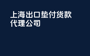 上海出口垫付货款代理公司