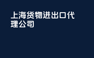 上海货物进出口代理公司