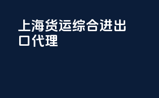 上海货运综合进出口代理
