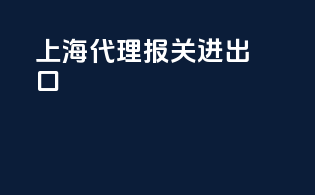 上海代理报关进出口