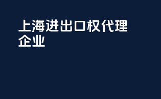 上海进出口权代理企业