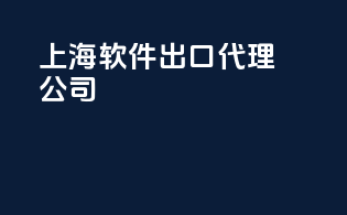 上海软件出口代理公司