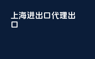 上海进出口代理出口