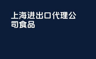 上海进出口代理公司食品