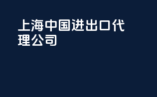 上海中国进出口代理公司